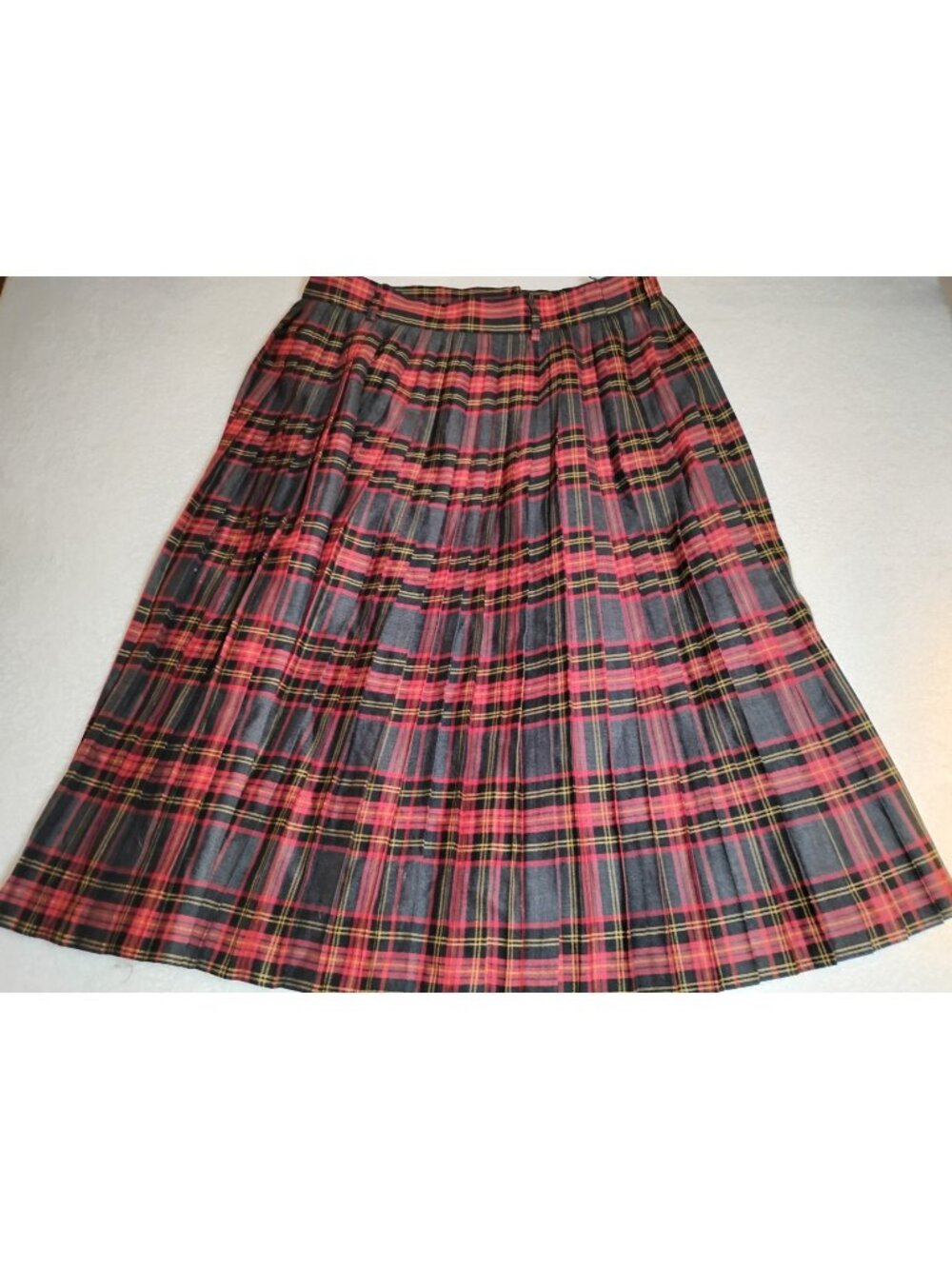 Vtg Gerry Weber Wool Blend Midi Skirt Plaid Pleated Academia Germany US 10/Eu 40